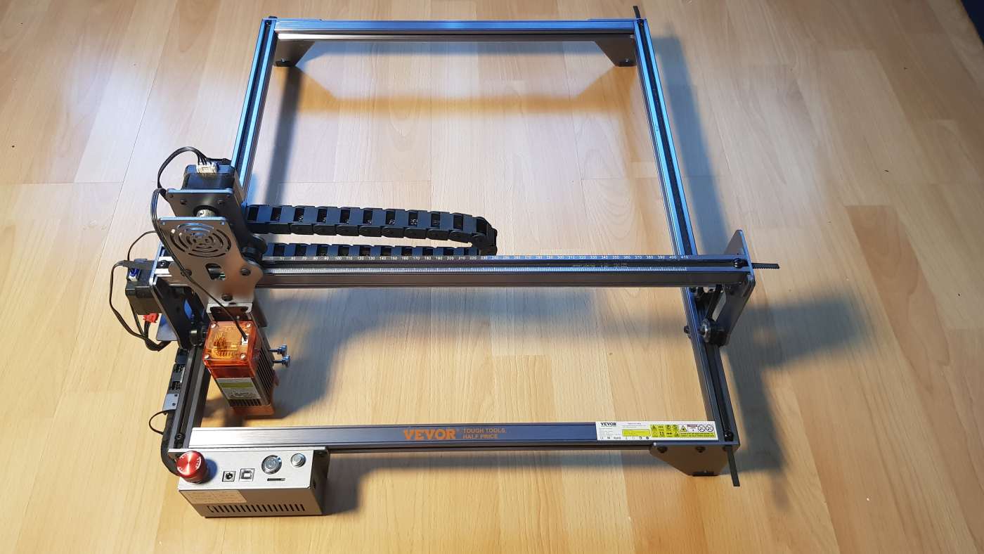 VEVOR laser engraving machine on a wooden Desk